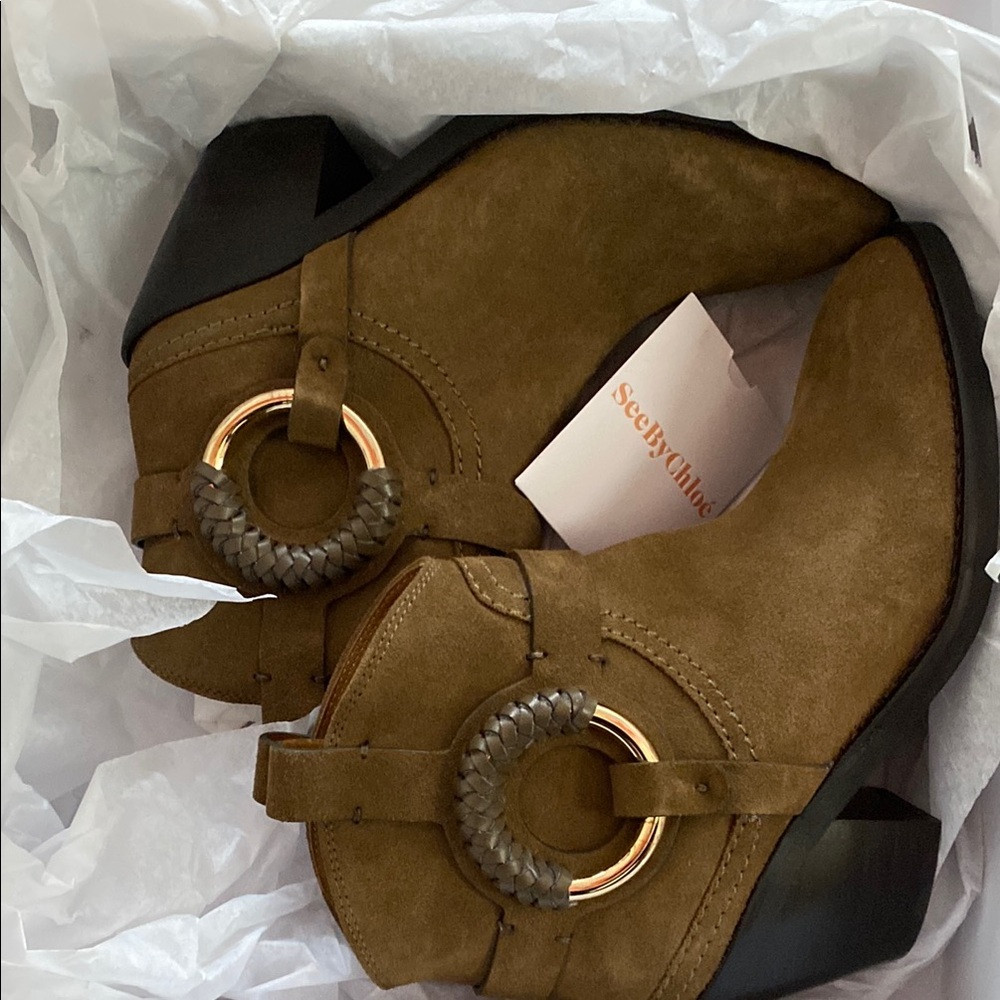 See By Chloe Hana Ankle Boots Suede Women's Sz. 37.5